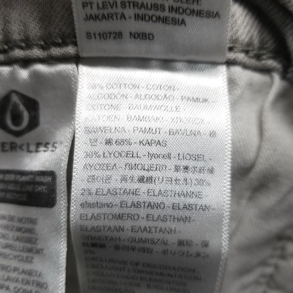 Levis 511 Jeans Mens 32x32 Gray Slim Straight Mid‎ Rise Light Wash Stretch Denim - Picture 5 of 10